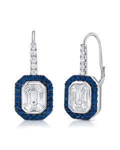 2.86CT SAPPHIRE AND DIAMOND DANGLE EARRINGS