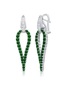 1.98CT EMERALD AND DIAMOND DROP EARRINGS