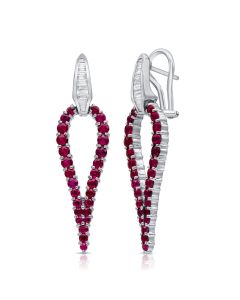 2.86CT RUBY AND DIAMOND DROP EARRINGS