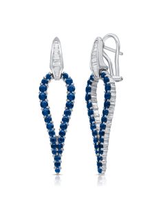2.86CT SAPPHIRE AND DIAMOND DROP EARRINGS