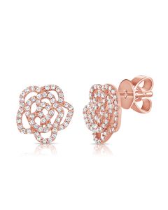 .31CT DIAMOND FLOWER STUD EARRINGS
