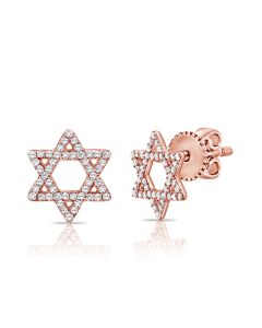 .26CT DIAMOND STAR OF DAVID STUD EARRINGS