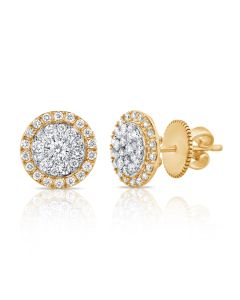 .77CT DIAMOND CIRCLE ILLUSION STUD EARRINGS