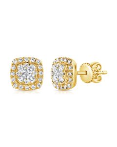 1.02CT DIAMOND ILLUSION STUD EARRINGS