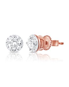 0.35CT DIAMOND MIRACLE SETTING SOLITAIRE STUD EARRINGS