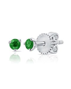 .08CT EMERALD SOLITAIRE STUD EARRINGS