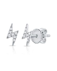 .03CT DIAMOND LIGHTNING BOLT STUD EARRINGS