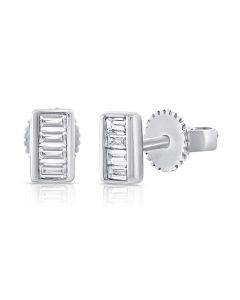 .15CT BAGUETTE DIAMOND CHANNEL SET STUD EARRINGS