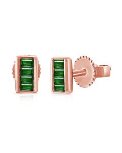 .20CT EMERALD CHANNEL SET  STUD EARRINGS