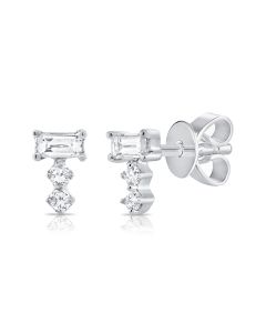 .20CT BAGUETTES AND DIAMOND STUD EARRINGS