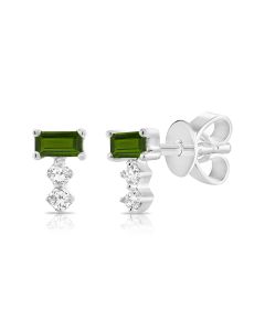 .22CT EMERALD AND DIAMOND STUD EARRINGS