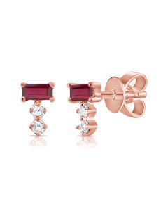 .18CT RUBY AND DIAMOND STUD EARRINGS
