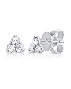 .07CT DIAMOND TRIANGLE STUD EARRINGS
