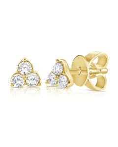 .13CT DIAMOND TRIANGLE STUD EARRINGS