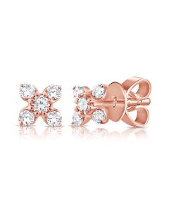 .13CT DIAMOND FLOWER STUD EARRINGS