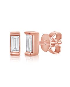 .22CT BAGUETTE DIAMOND SOLITAIRE STUD EARRINGS