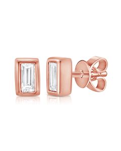 .20CT BAGUETTE DIAMOND SOLITAIRE BEZEL STUD EARRINGS
