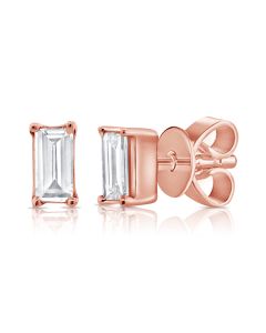 .17CT BAGUETTE DIAMOND SOLITAIRE STUD EARRINGS