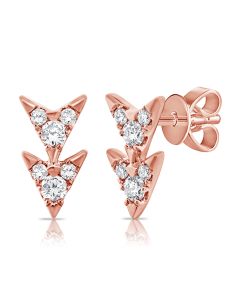.23CT DIAMOND ARROWHEAD STUD EARRINGS