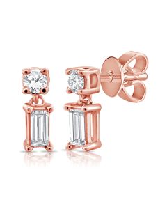 .22CT BAGUETTES AND DIAMOND STUD EARRINGS