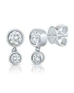 .28CT DIAMOND BEZEL SET STUD EARRINGS