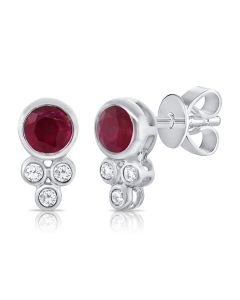 1.06CT RUBY AND DIAMOND STUD EARRINGS