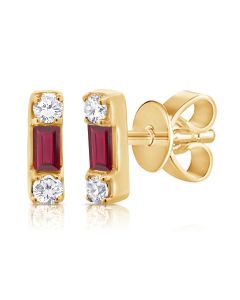 .15CT RUBY AND DIAMOND STUD EARRINGS