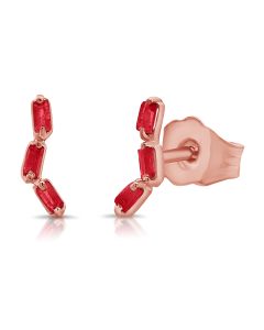 .08CT BAGUETTES AND DIAMOND STUD EARRINGS