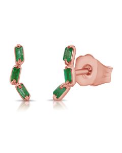 .10CT EMERALD BAR STUD EARRINGS