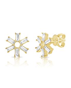 .32CT DIAMOND FLOWER STUD EARRINGS