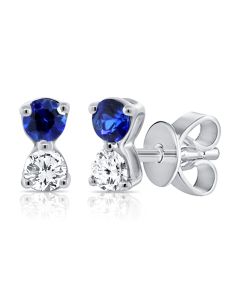 .25CT SAPPHIRE AND DIAMOND STUD EARRINGS