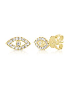 .31CT DIAMOND EVIL EYE STUD EARRINGS