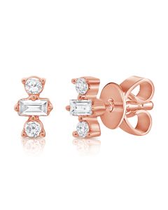 .14CT BAGUETTES AND DIAMOND STUD EARRINGS