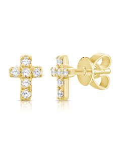 .12CT DIAMOND CROSS STUD EARRINGS