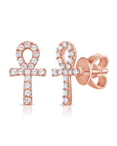 .31CT DIAMOND CROSS STUD EARRINGS