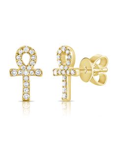 .12CT DIAMOND CROSS STUD EARRINGS