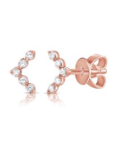 .08CT DIAMOND TRIANGLE STUD EARRINGS