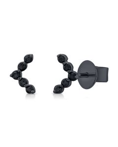 .08CT BLACK DIAMOND TRIANGLE STUD EARRINGS