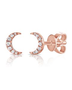.06CT DIAMOND MOON STUD EARRINGS