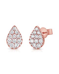 0.93CT DIAMOND PEAR STUD EARRINGS