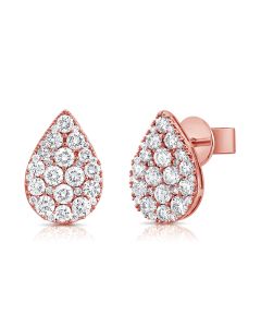 2.08CT DIAMOND PEAR STUD EARRINGS