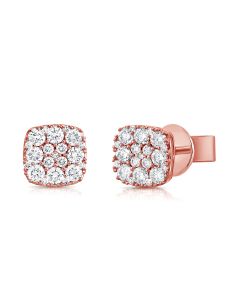 0.5CT DIAMOND SQUARE STUD EARRINGS
