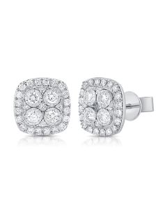 .83CT DIAMOND SQUARE MIRACLE SETTING STUD EARRINGS