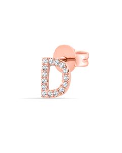 .04CT DIAMOND INITIAL D STUD EARRINGS