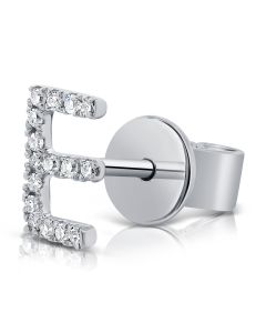 .04CT DIAMOND INITIAL E STUD EARRINGS