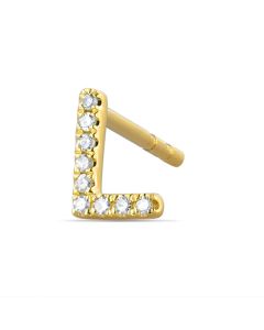 .03CT DIAMOND INITIAL L STUD EARRINGS
