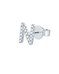 .05CT DIAMOND INITIAL N STUD EARRINGS