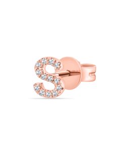 .04CT DIAMOND INITIAL S STUD EARRINGS
