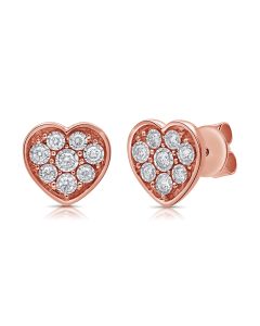 .17CT DIAMOND HEART MIRACLE SETTING STUD EARRINGS