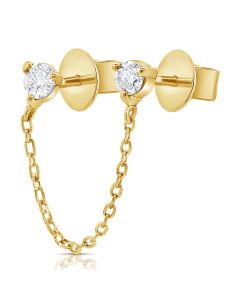 .11CT DIAMOND STUD WITH CHAIN EARRINGS